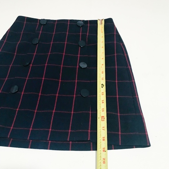 Ann Taylor LOFT Modern Button Plaid Skirt | 2 - Picture 7 of 7